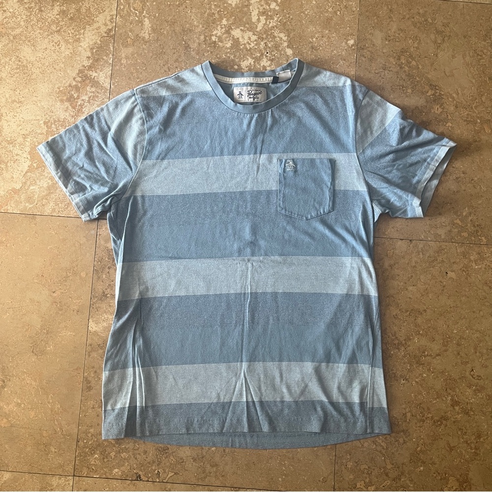 Original Penguin Blue Striped Short Sleeve Tee
